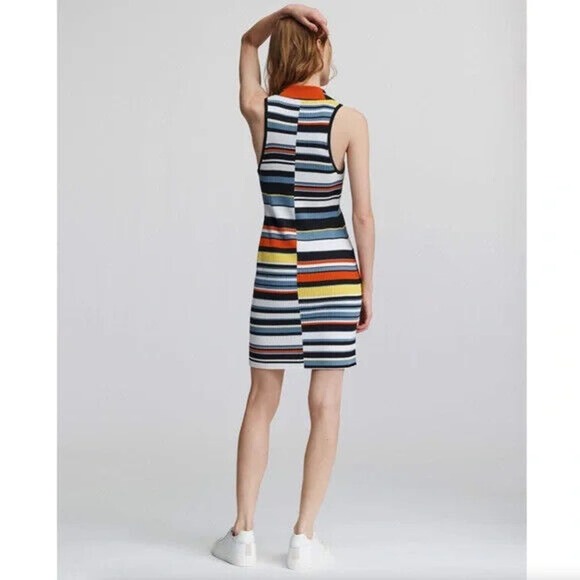 RAG & BONE Mason Striped Sleeveless Mini Dress In Navy Size Large - Picture 4 of 10